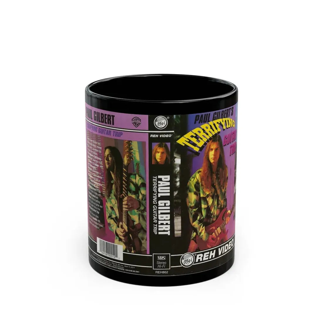 PAUL GILBERTS TERRIFYING GUITAR TRIP (VHS COVER) - Black Coffee Mug 11oz - Go Mug Yourself