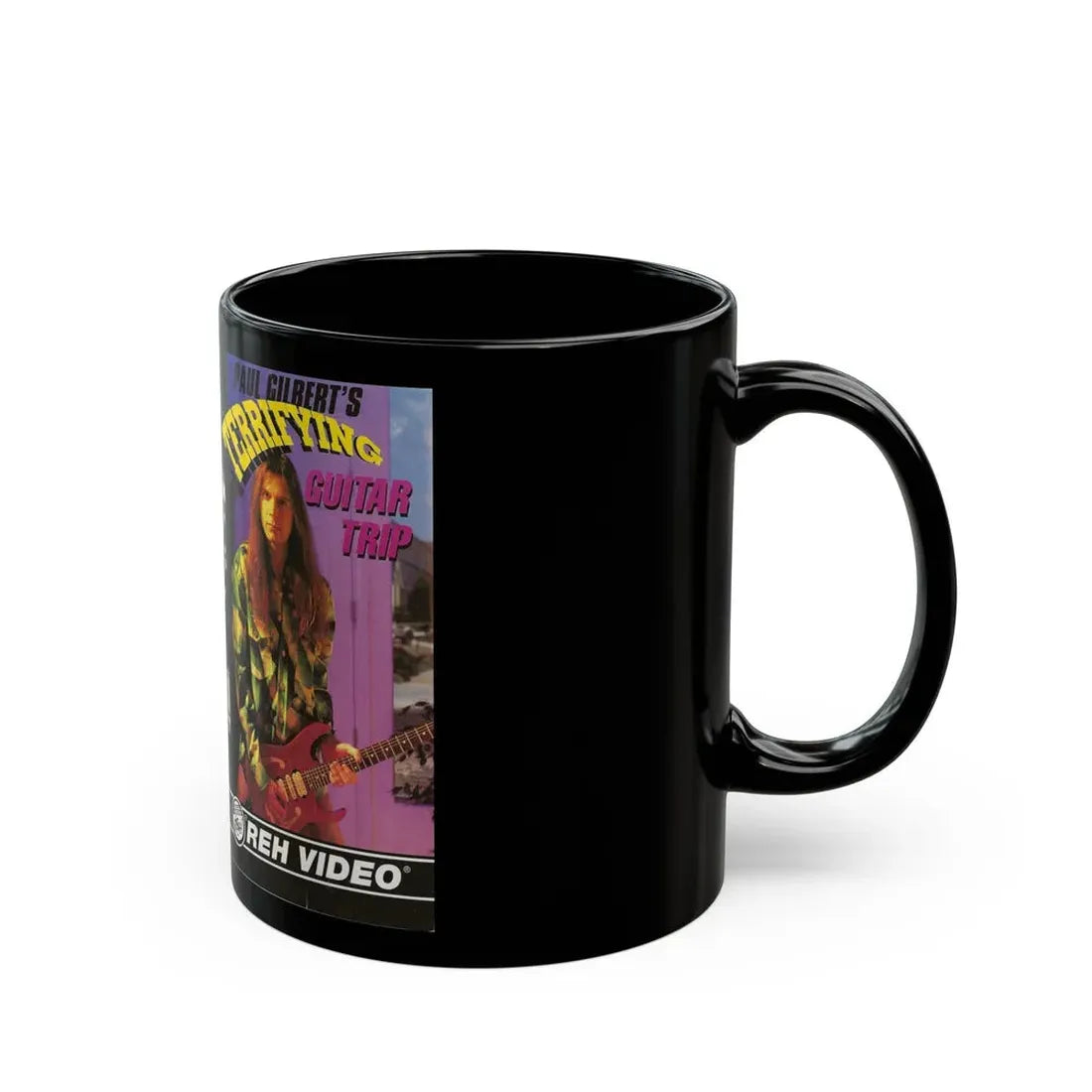 PAUL GILBERTS TERRIFYING GUITAR TRIP (VHS COVER) - Black Coffee Mug - Go Mug Yourself