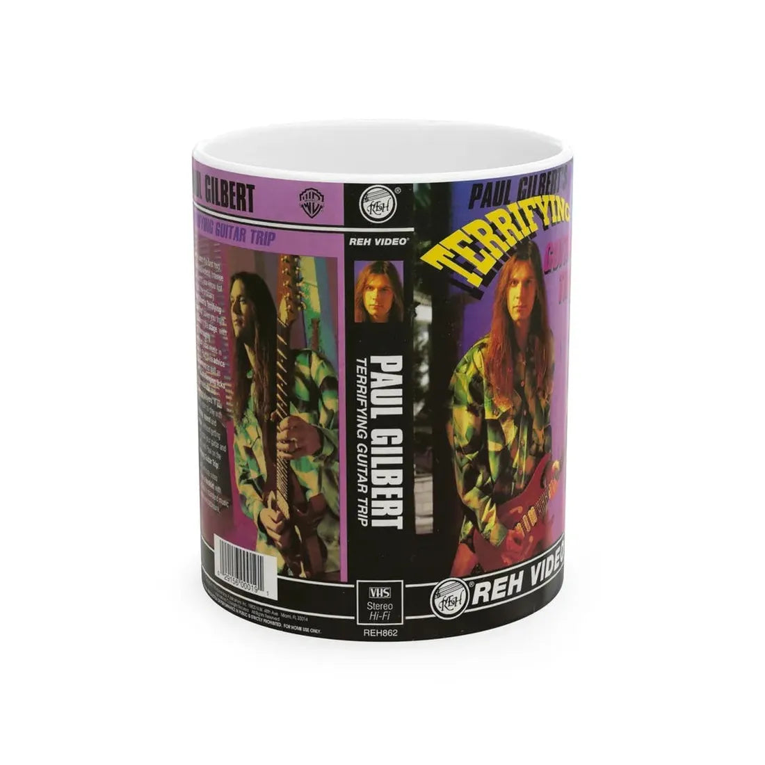 PAUL GILBERTS TERRIFYING GUITAR TRIP (VHS COVER) - White Coffee Mug 11oz - Go Mug Yourself