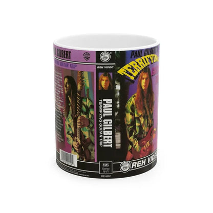 PAUL GILBERTS TERRIFYING GUITAR TRIP (VHS COVER) - White Coffee Mug 11oz - Go Mug Yourself