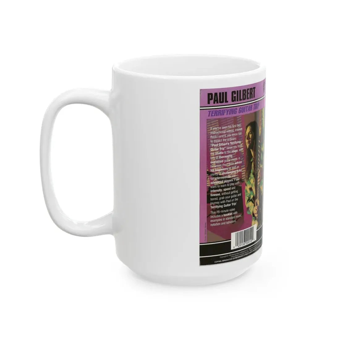 PAUL GILBERTS TERRIFYING GUITAR TRIP (VHS COVER) - White Coffee Mug - Go Mug Yourself
