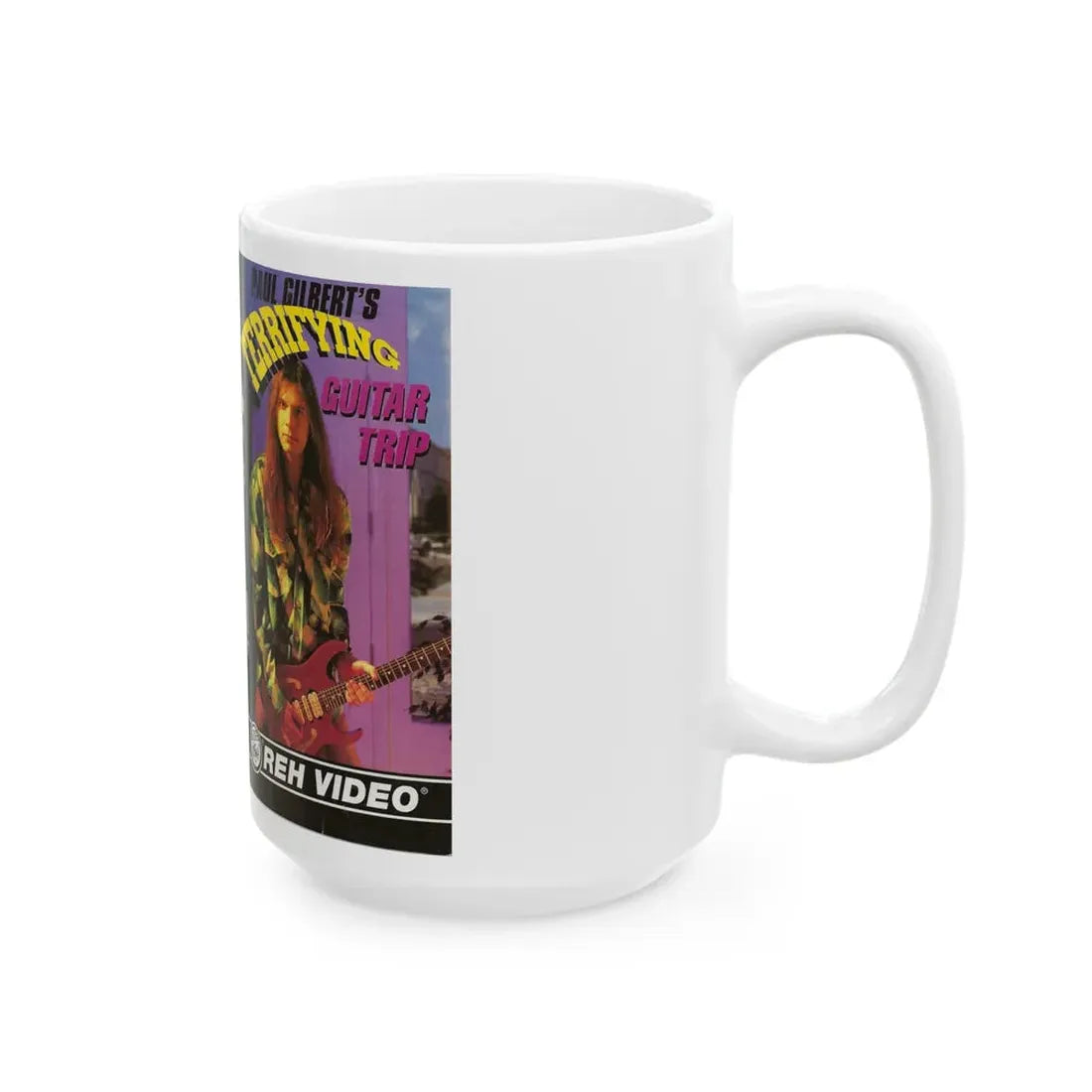 PAUL GILBERTS TERRIFYING GUITAR TRIP (VHS COVER) - White Coffee Mug - Go Mug Yourself
