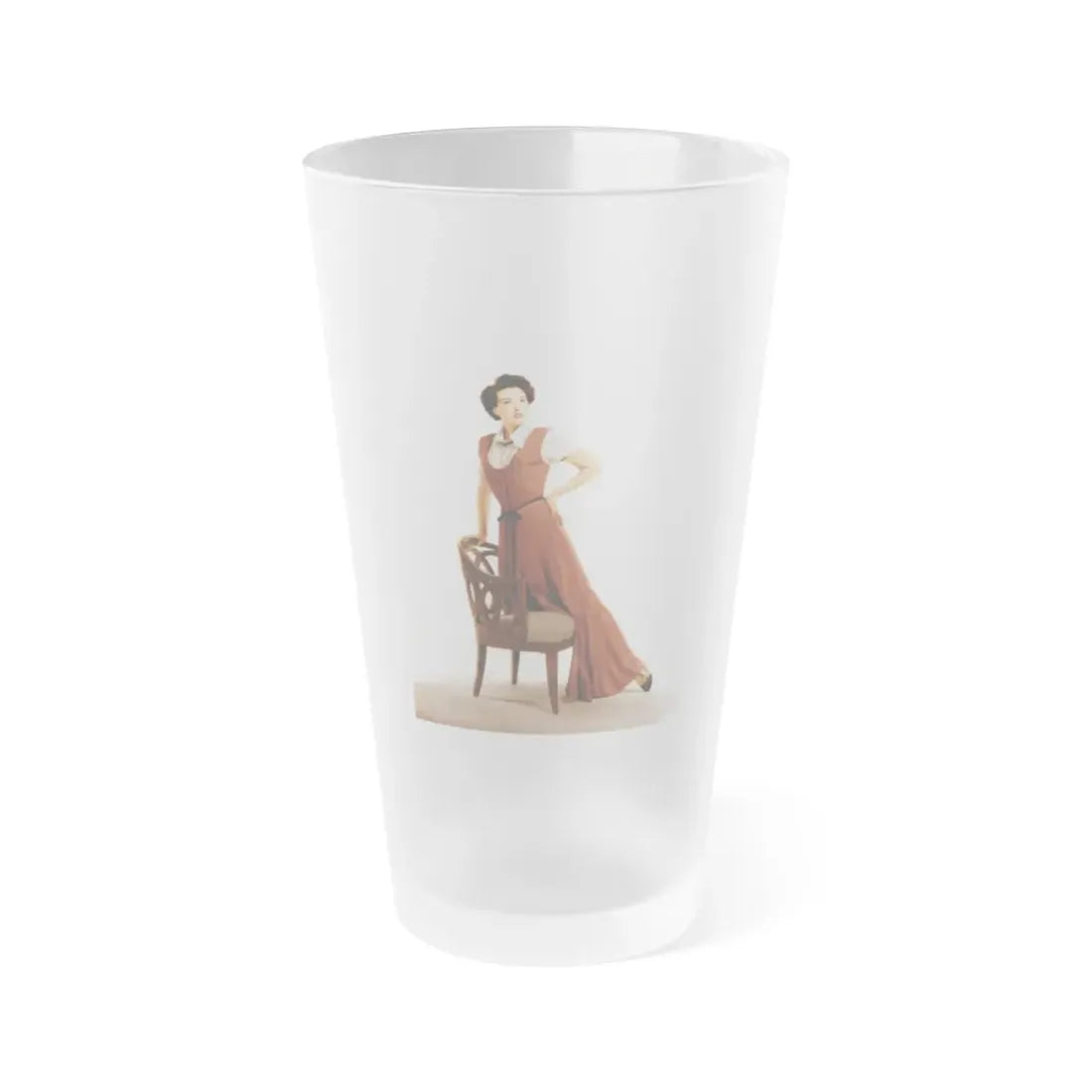 Paula Raymond #33 (Vintage Female Icon) Frosted Pint Glass 16oz 16oz Frosted - Go Mug Yourself