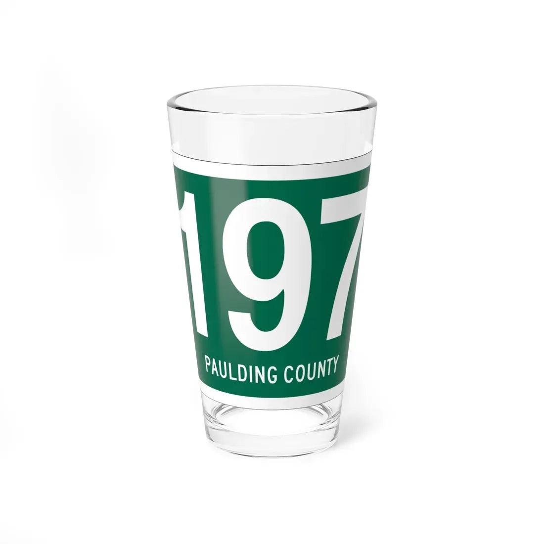 Paulding County Route 197 OH (Ohio) (Road Sign) Pint Glass 16oz 16oz - Go Mug Yourself