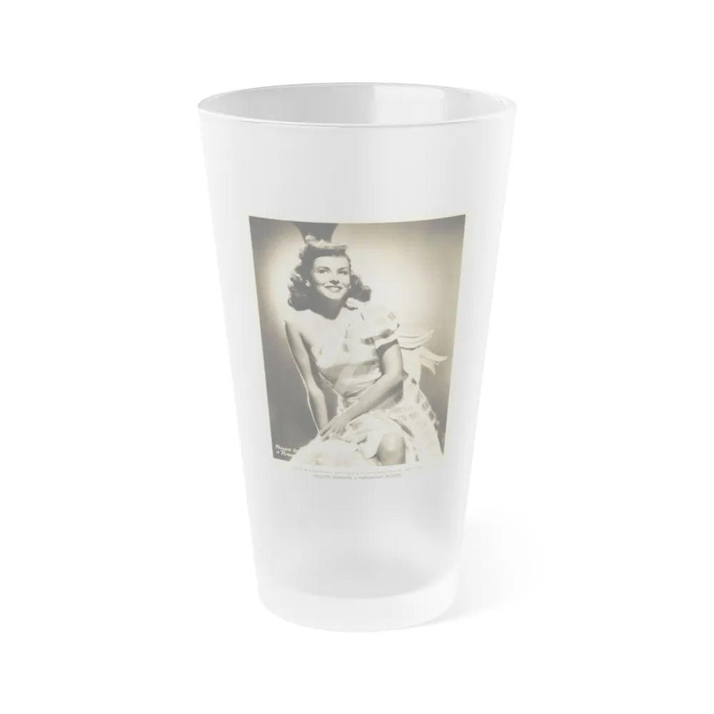 Paulette Goddard #125 (Vintage Female Icon) Frosted Pint Glass 16oz-16oz-Frosted-Go Mug Yourself