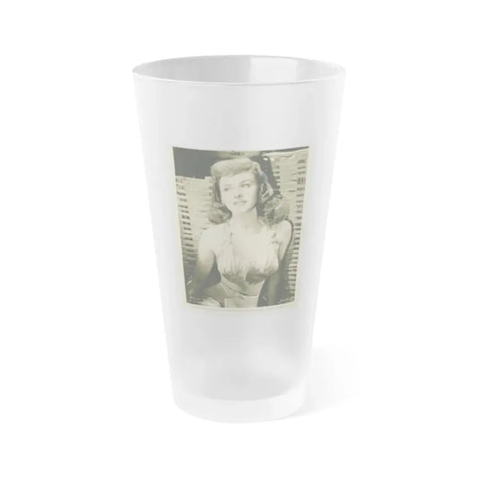 Paulette Goddard #131 (Vintage Female Icon) Frosted Pint Glass 16oz 16oz Frosted - Go Mug Yourself