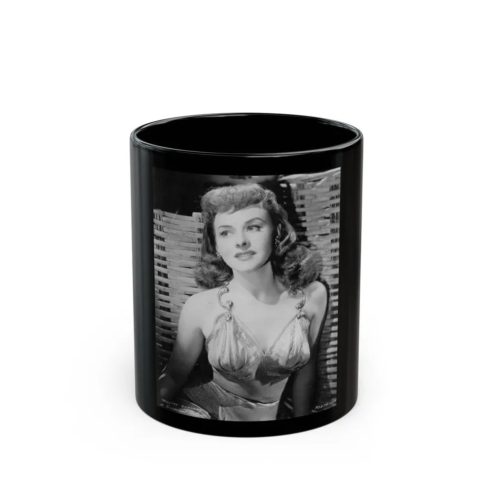 Paulette Goddard #1311 (Vintage Female Icon) Black Coffee Mug-11oz-Go Mug Yourself