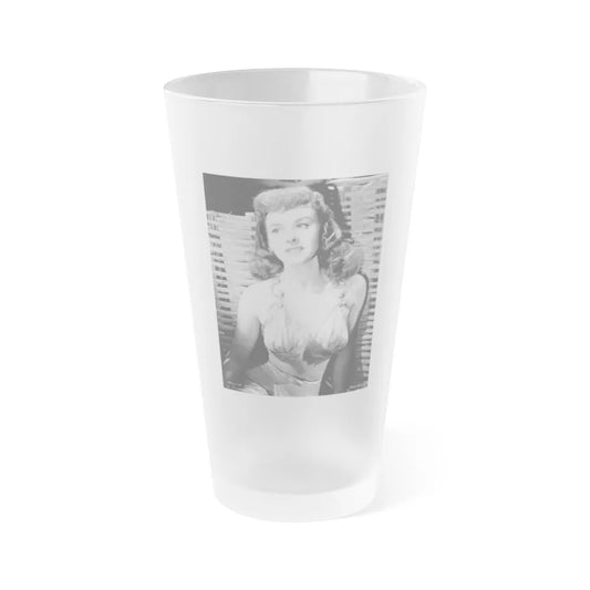 Paulette Goddard #1311 (Vintage Female Icon) Frosted Pint Glass 16oz-16oz-Frosted-Go Mug Yourself