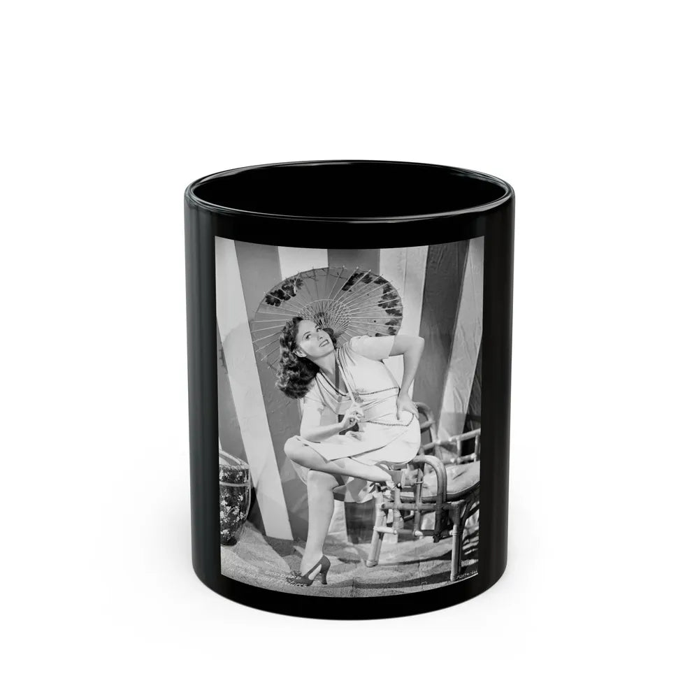 Paulette Goddard #135 (Vintage Female Icon) Black Coffee Mug-11oz-Go Mug Yourself