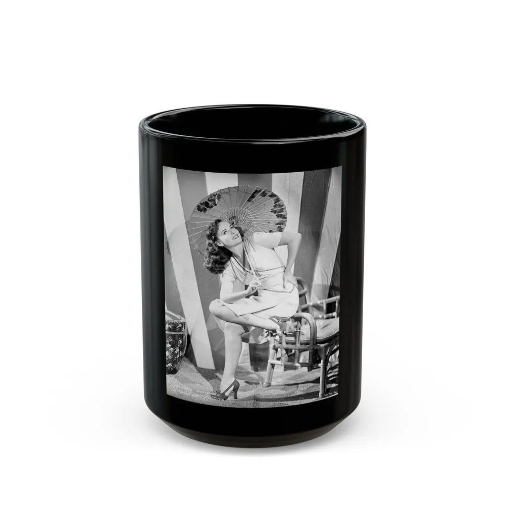 Paulette Goddard #135 (Vintage Female Icon) Black Coffee Mug-15oz-Go Mug Yourself