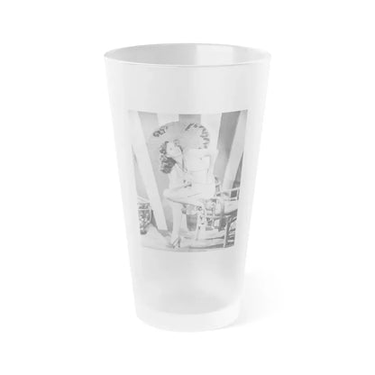 Paulette Goddard #135 (Vintage Female Icon) Frosted Pint Glass 16oz 16oz Frosted - Go Mug Yourself