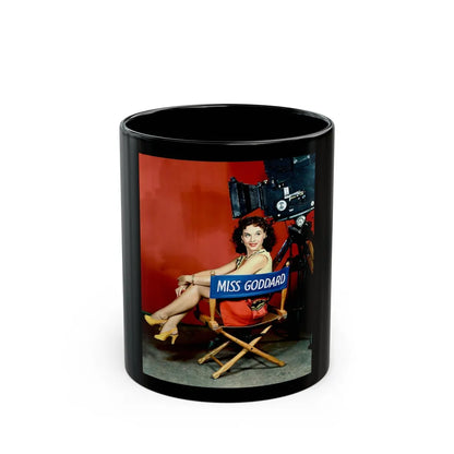 Paulette Goddard #138 (Vintage Female Icon) Black Coffee Mug-11oz-Go Mug Yourself