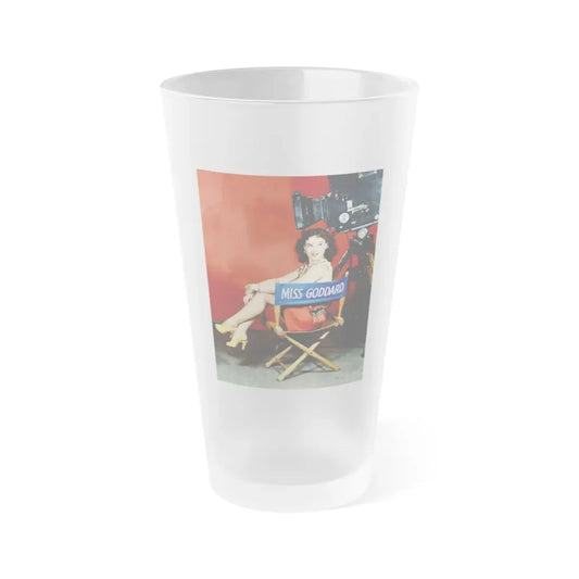 Paulette Goddard #138 (Vintage Female Icon) Frosted Pint Glass 16oz 16oz Frosted - Go Mug Yourself