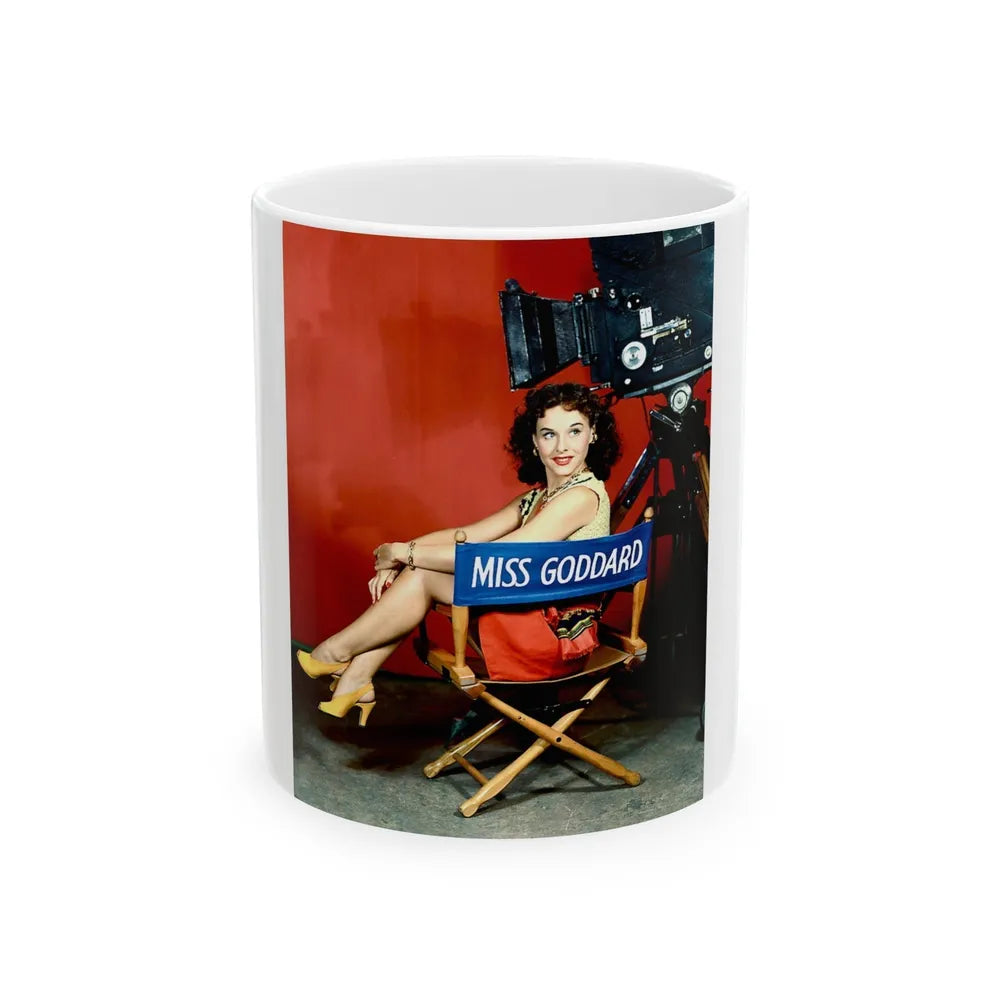 Paulette Goddard #138 (Vintage Female Icon) White Coffee Mug-11oz-Go Mug Yourself