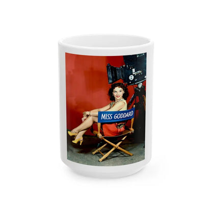 Paulette Goddard #138 (Vintage Female Icon) White Coffee Mug-15oz-Go Mug Yourself