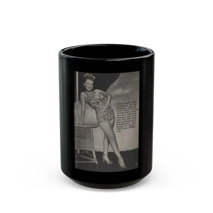 Paulette Goddard #140 - Physical Culture Pocket Mag. Oct. '46 - 1 B&W Photo (Vintage Female Icon) Black Coffee Mug 15oz - Go Mug Yourself