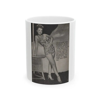 Paulette Goddard #140 - Physical Culture Pocket Mag. Oct. '46 - 1 B&W Photo (Vintage Female Icon) White Coffee Mug 11oz - Go Mug Yourself