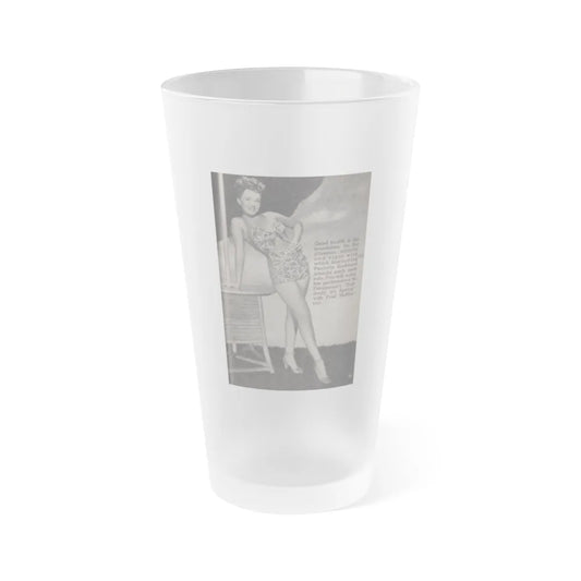 Paulette Goddard #140 - Physical Culture Pocket Mag. Oct. '46 - 1 B&W Photo (Vintage Female Icon) Frosted Pint Glass 16oz-16oz-Frosted-Go Mug Yourself