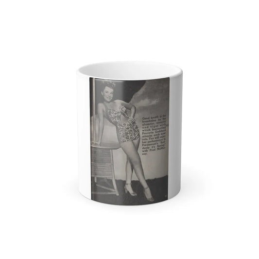 Paulette Goddard #140 - Physical Culture Pocket Mag. Oct. '46 - 1 B&W Photo (Vintage Female Icons) Color Changing Mug 11oz-11oz-Go Mug Yourself