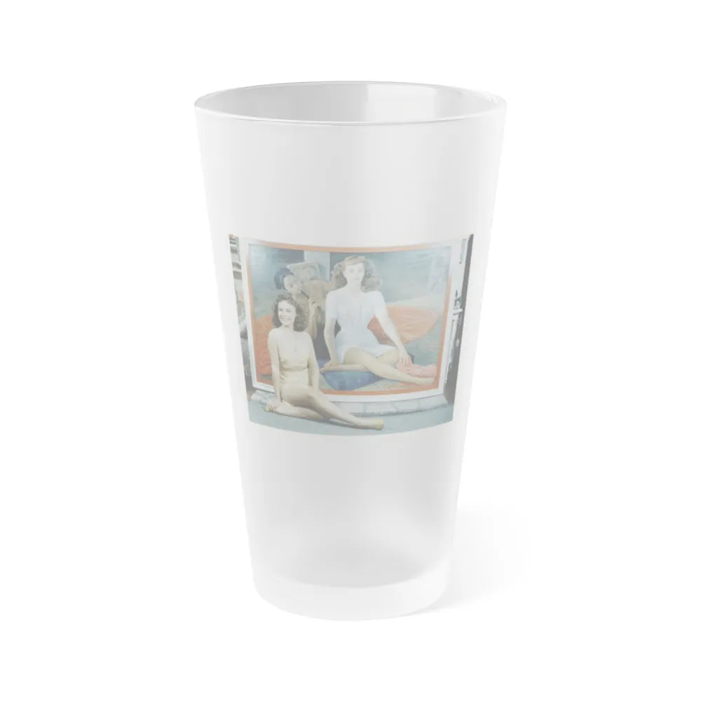 Paulette Goddard #142 (Vintage Female Icon) Frosted Pint Glass 16oz-16oz-Frosted-Go Mug Yourself