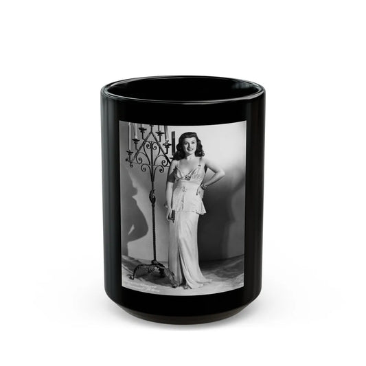 Paulette Goddard #149 (Vintage Female Icon) Black Coffee Mug-15oz-Go Mug Yourself