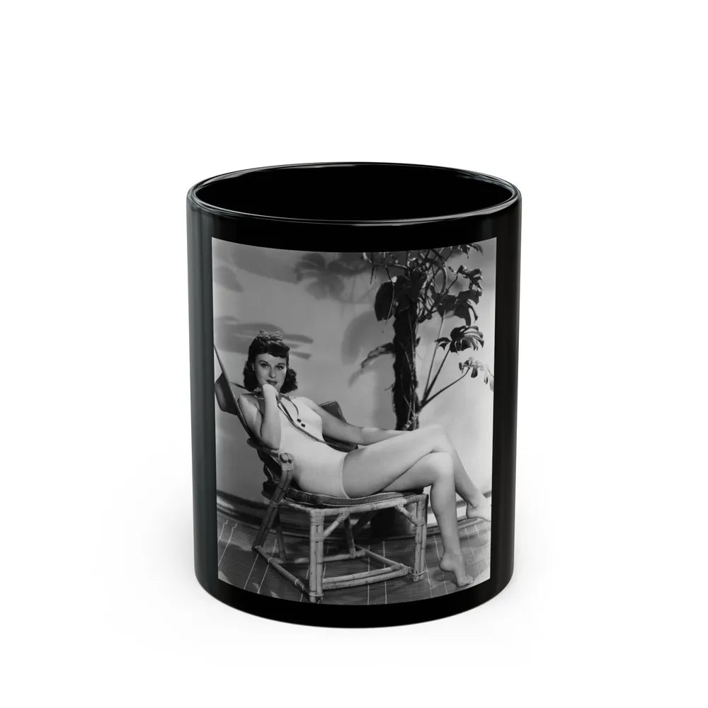 Paulette Goddard #150 (Vintage Female Icon) Black Coffee Mug-11oz-Go Mug Yourself