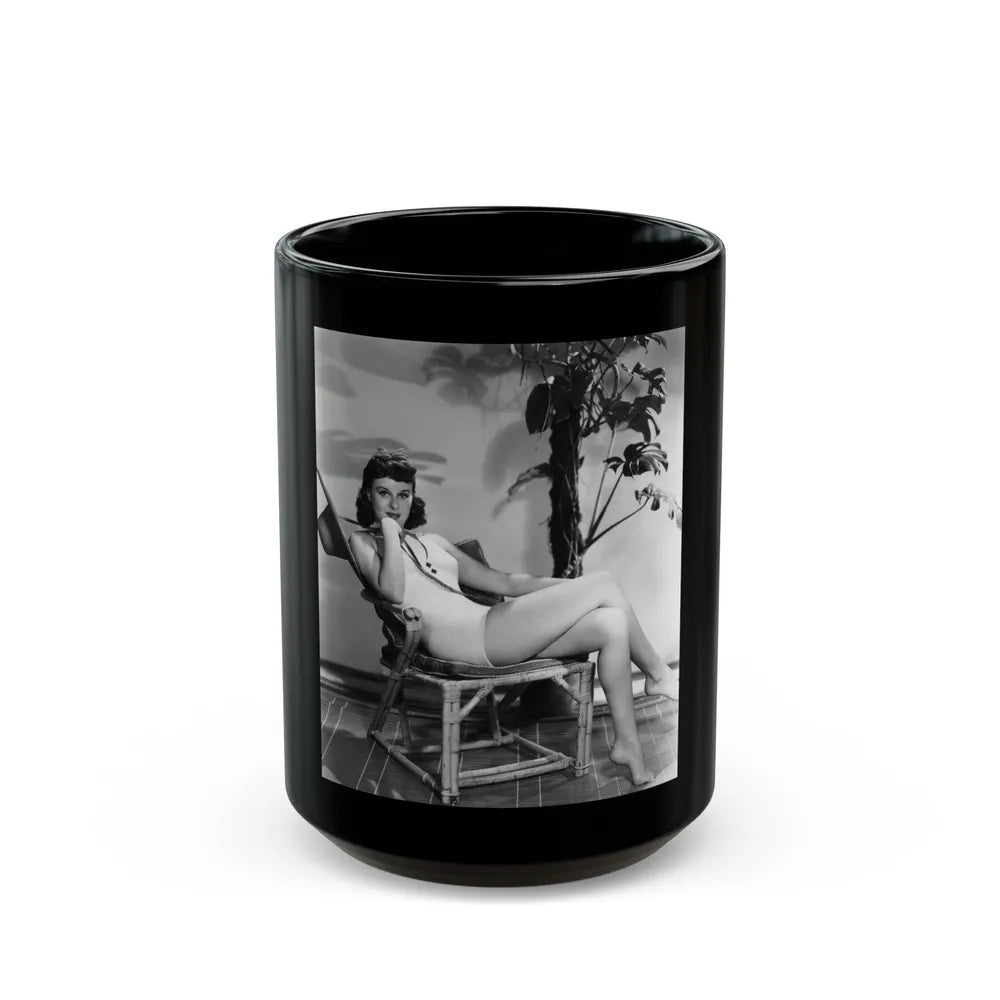 Paulette Goddard #150 (Vintage Female Icon) Black Coffee Mug-15oz-Go Mug Yourself