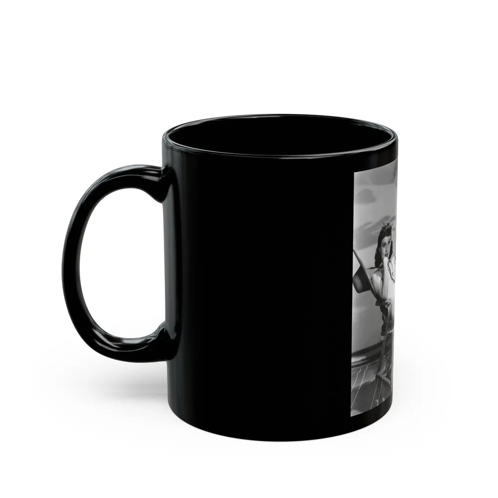 Paulette Goddard #150 (Vintage Female Icon) Black Coffee Mug-Go Mug Yourself