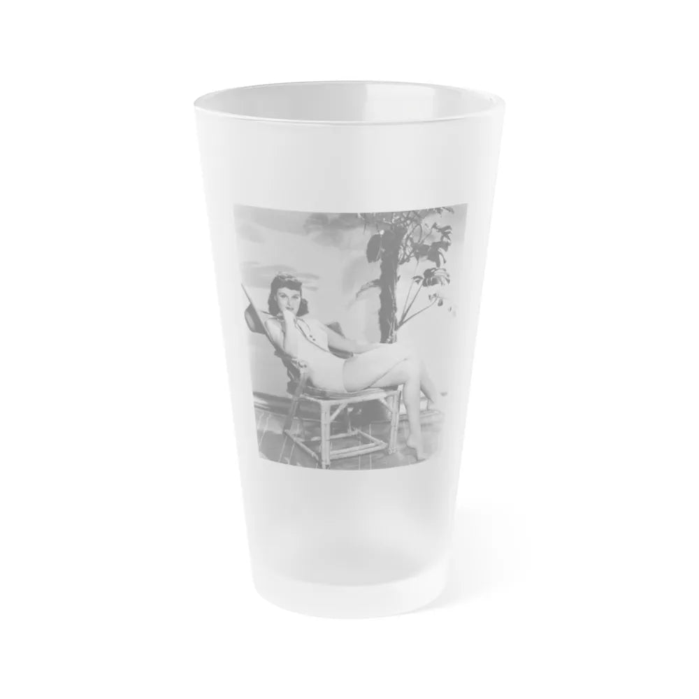 Paulette Goddard #150 (Vintage Female Icon) Frosted Pint Glass 16oz-16oz-Frosted-Go Mug Yourself