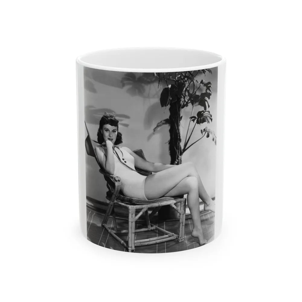 Paulette Goddard #150 (Vintage Female Icon) White Coffee Mug-11oz-Go Mug Yourself