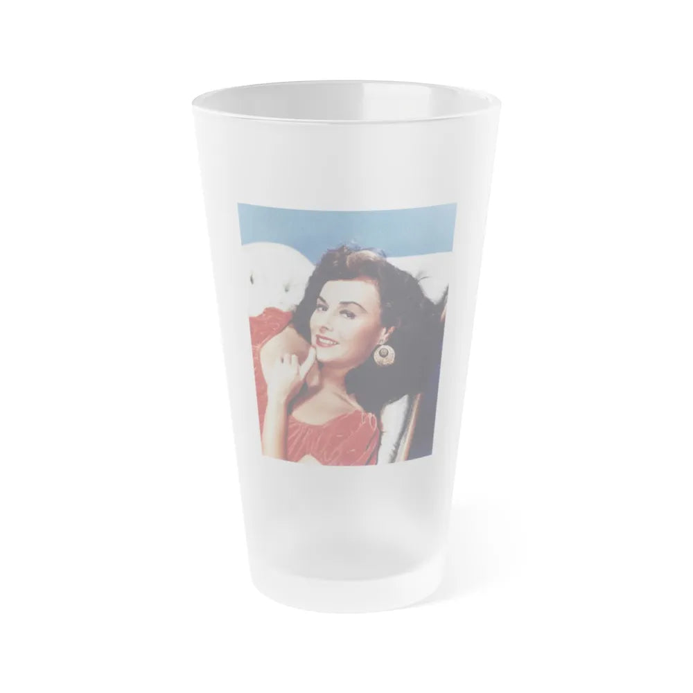 Paulette Goddard #152 (Vintage Female Icon) Frosted Pint Glass 16oz-16oz-Frosted-Go Mug Yourself