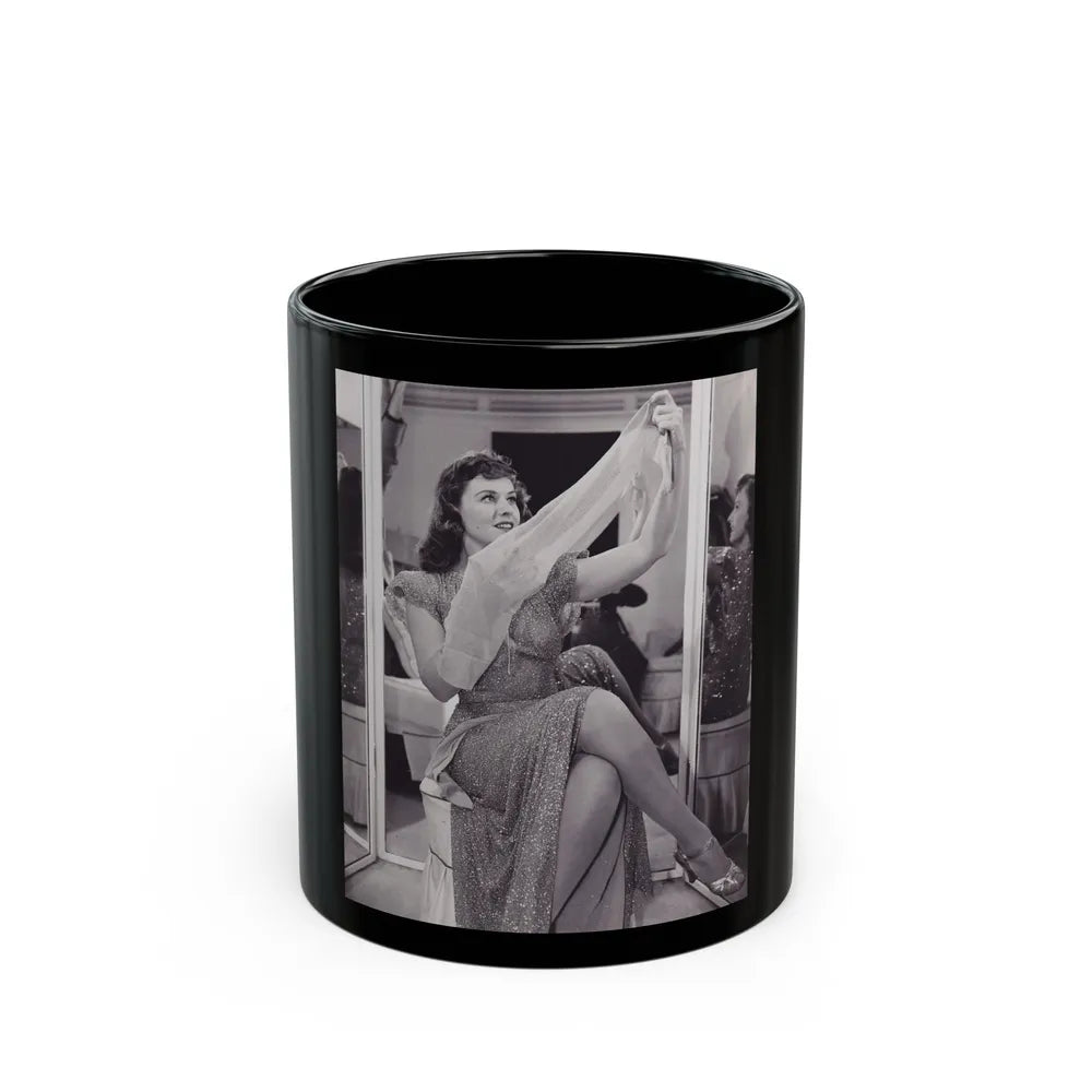 Paulette Goddard #155 (Vintage Female Icon) Black Coffee Mug-11oz-Go Mug Yourself