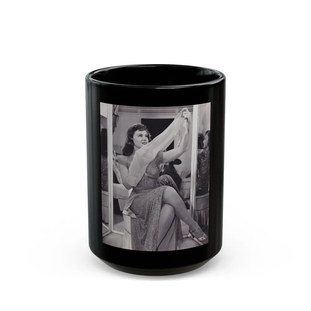 Paulette Goddard #155 (Vintage Female Icon) Black Coffee Mug-15oz-Go Mug Yourself