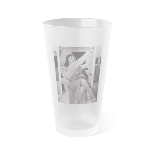 Paulette Goddard #155 (Vintage Female Icon) Frosted Pint Glass 16oz 16oz Frosted - Go Mug Yourself