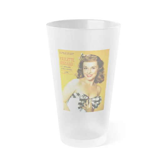 Paulette Goddard #156 - Mag. Cover (Vintage Female Icon) Frosted Pint Glass 16oz-16oz-Frosted-Go Mug Yourself