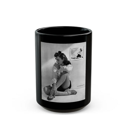 Paulette Goddard #157 (Vintage Female Icon) Black Coffee Mug-15oz-Go Mug Yourself