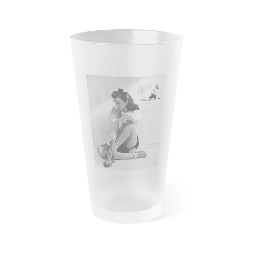 Paulette Goddard #157 (Vintage Female Icon) Frosted Pint Glass 16oz-16oz-Frosted-Go Mug Yourself