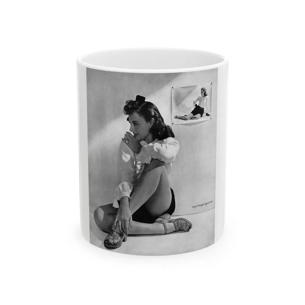 Paulette Goddard #157 (Vintage Female Icon) White Coffee Mug-11oz-Go Mug Yourself