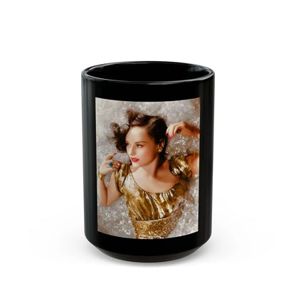 Paulette Goddard #160 (Vintage Female Icon) Black Coffee Mug-15oz-Go Mug Yourself