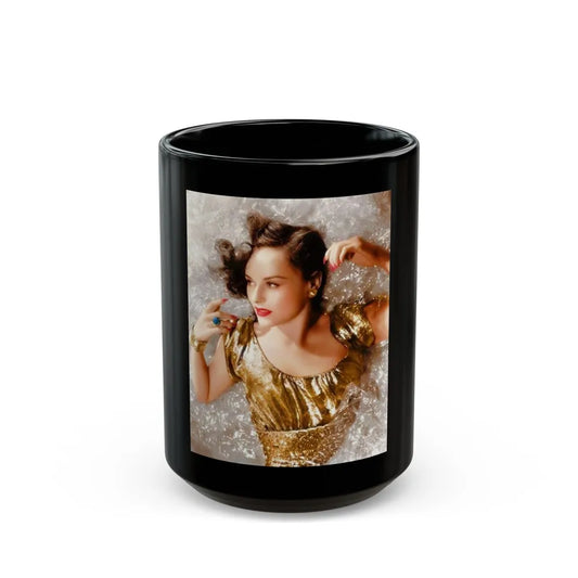 Paulette Goddard #160 (Vintage Female Icon) Black Coffee Mug-15oz-Go Mug Yourself