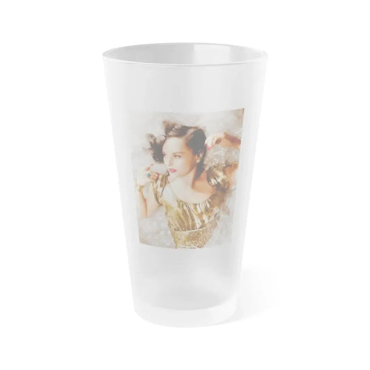 Paulette Goddard #160 (Vintage Female Icon) Frosted Pint Glass 16oz 16oz Frosted - Go Mug Yourself