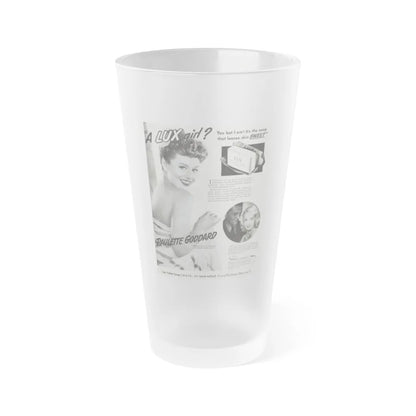 Paulette Goddard #162 - Shampoo Add (Vintage Female Icon) Frosted Pint Glass 16oz-16oz-Frosted-Go Mug Yourself