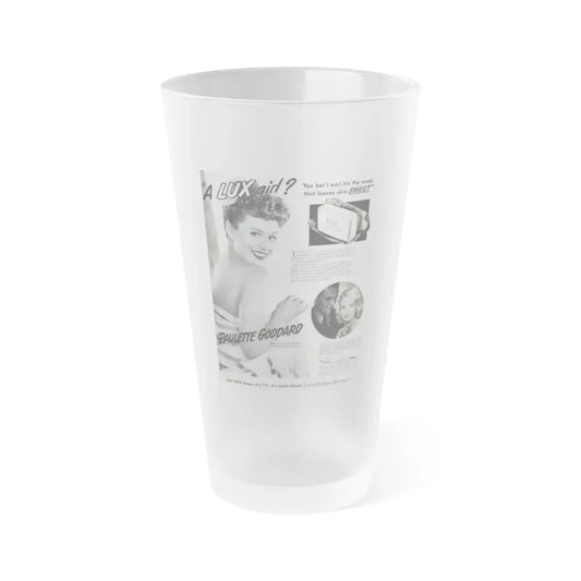 Paulette Goddard #162 - Shampoo Add (Vintage Female Icon) Frosted Pint Glass 16oz 16oz Frosted - Go Mug Yourself