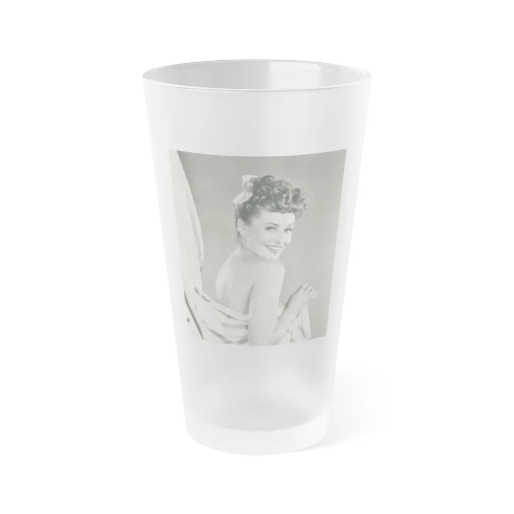 Paulette Goddard #163 (Vintage Female Icon) Frosted Pint Glass 16oz-16oz-Frosted-Go Mug Yourself