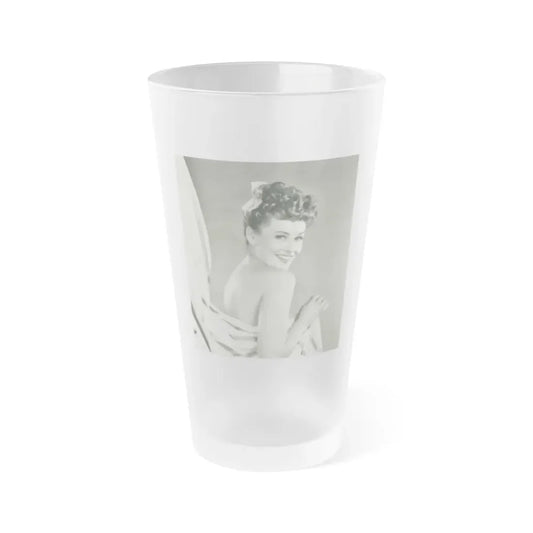 Paulette Goddard #163 (Vintage Female Icon) Frosted Pint Glass 16oz 16oz Frosted - Go Mug Yourself