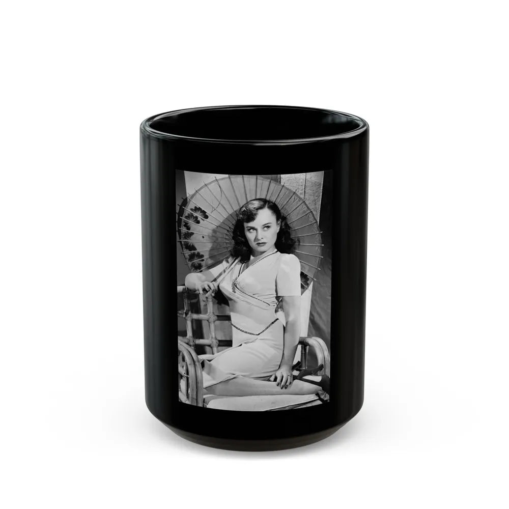 Paulette Goddard #165 (Vintage Female Icon) Black Coffee Mug-15oz-Go Mug Yourself