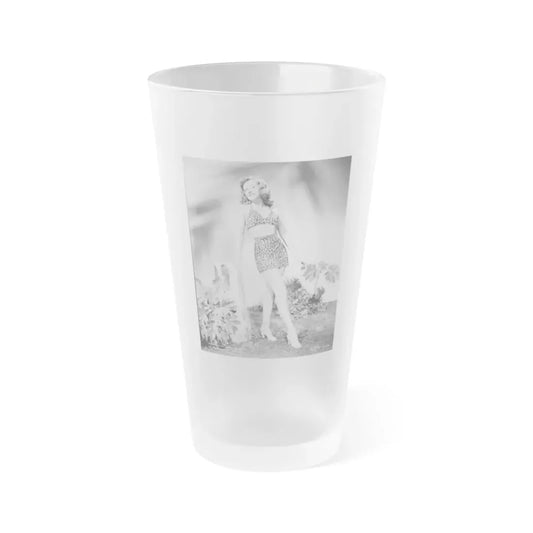 Paulette Goddard #181 (Vintage Female Icon) Frosted Pint Glass 16oz 16oz Frosted - Go Mug Yourself