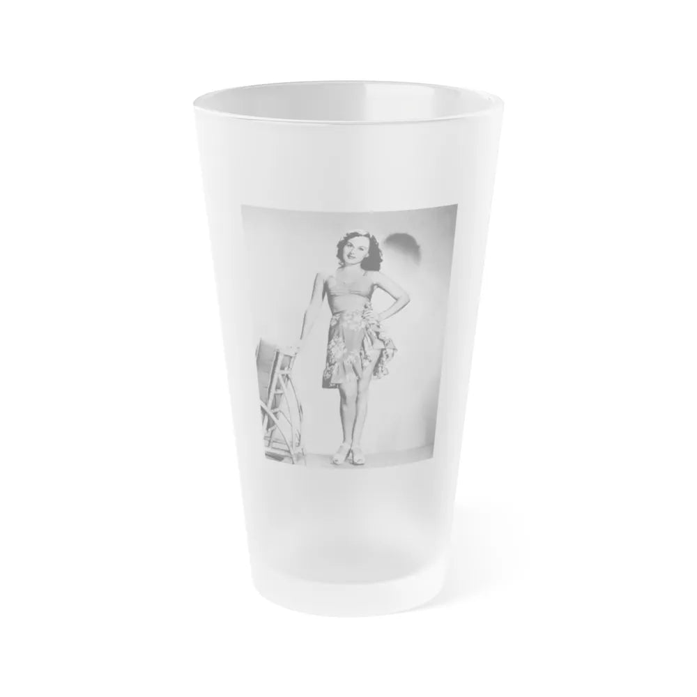 Paulette Goddard #185 (Vintage Female Icon) Frosted Pint Glass 16oz-16oz-Frosted-Go Mug Yourself