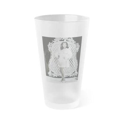 Paulette Goddard #186 (Vintage Female Icon) Frosted Pint Glass 16oz 16oz Frosted - Go Mug Yourself