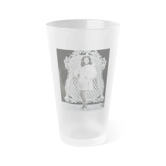 Paulette Goddard #186 (Vintage Female Icon) Frosted Pint Glass 16oz 16oz Frosted - Go Mug Yourself